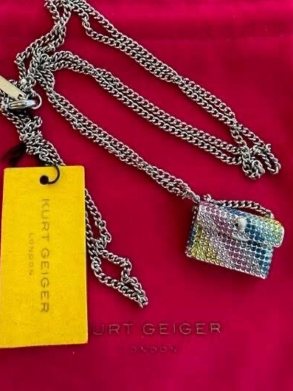 Kurt Geiger London Rainbow Kensington Purse Necklace